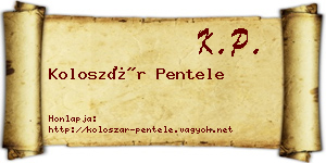 Koloszár Pentele névjegykártya